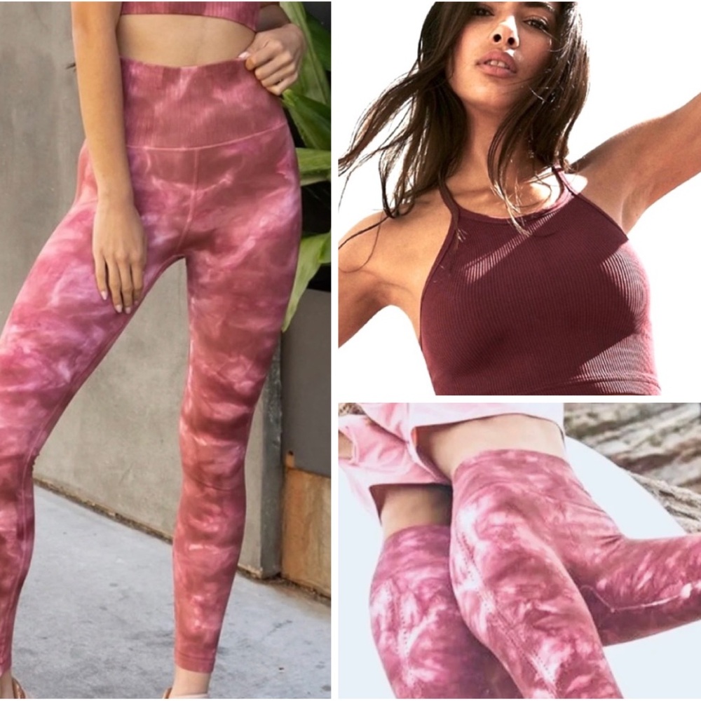 Free People, SET! XS/S, Good Karma,Cherry Tie Dye Leggings, Happiness Tank, NEW!